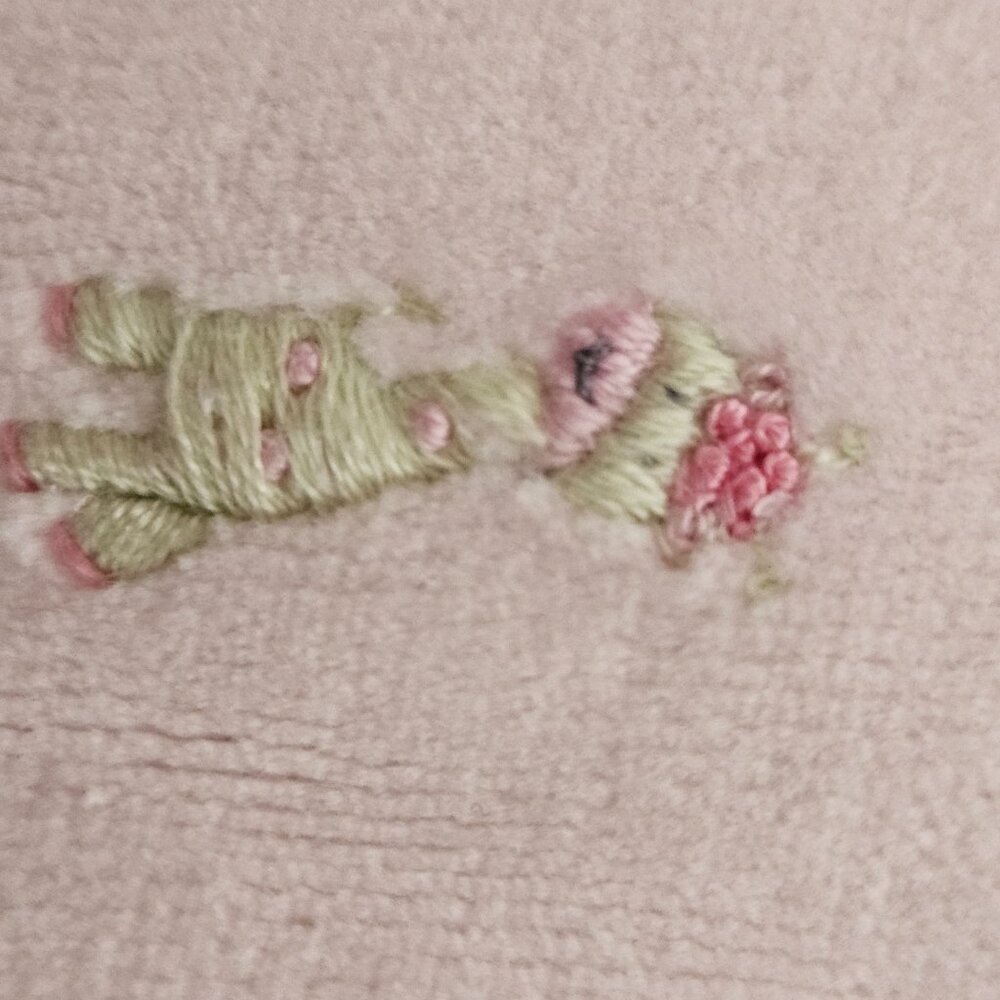 Kissy Kissy Premier Pink Embroidered Pima Cotton Velour Footie Size 0-3 - Picture 4 of 7